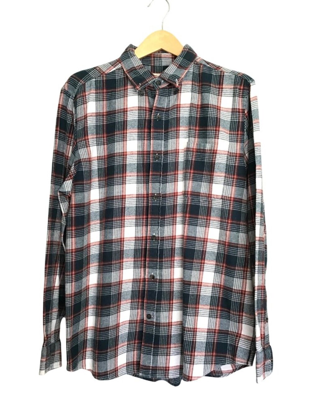 ST. JOHN'S BAY - MEN CHECKED 100% COTTON FLANNEL SHIRT SIZE LARGE